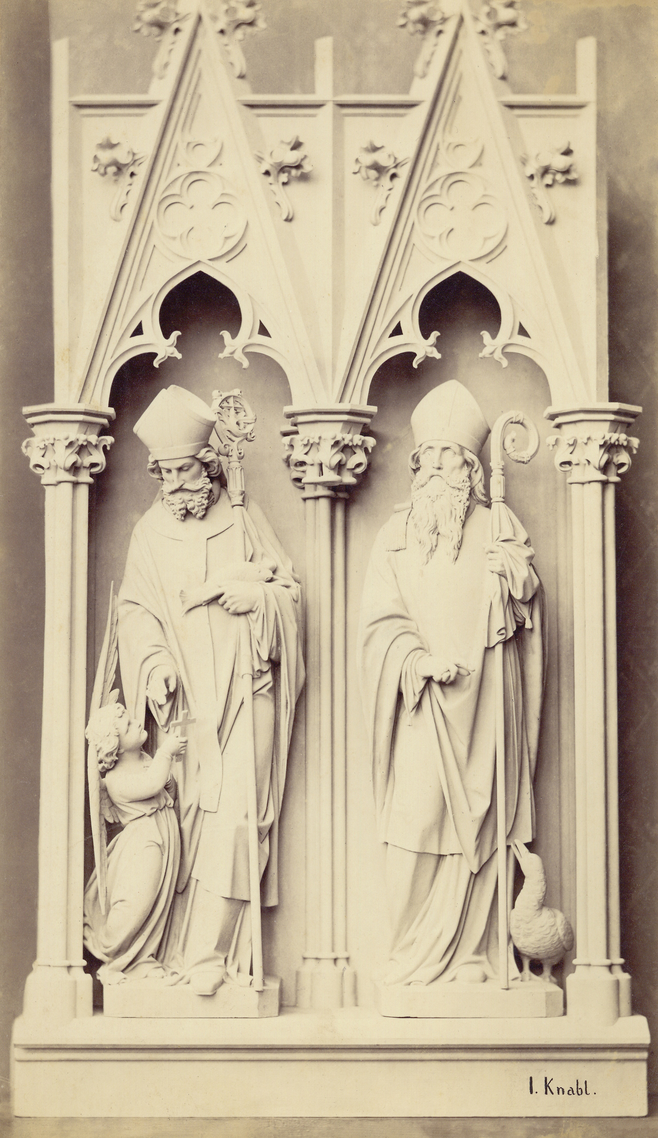 Joseph Knabl (1819 – 1881), Zwei heilige Bischöfe II, undatiert, derzeit unbekannter Standort, signiert unten rechts: „I. Knabl.“, Photographie, 2. H. 19. Jahrhundert, Museum Fließ